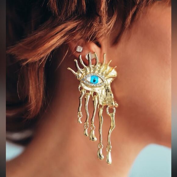 Statement evil eye earrings N770 - Picture 2 of 7